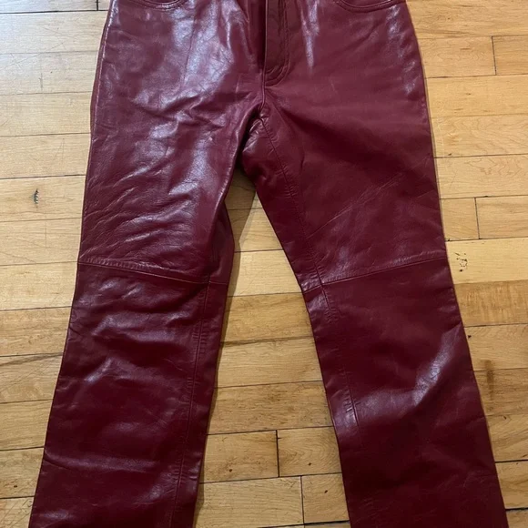 Red 100% Leather Vintage Gap Pants - Picture 3 of 8
